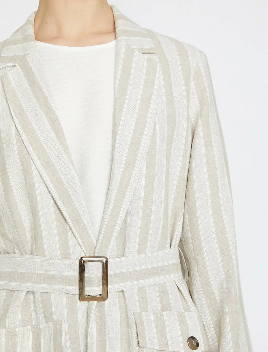 10610 Ecru Striped Blazer