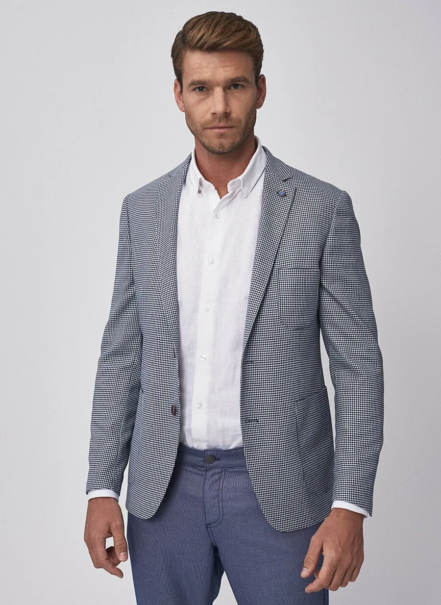 16876 Navy Blue Slim Fit Jacket