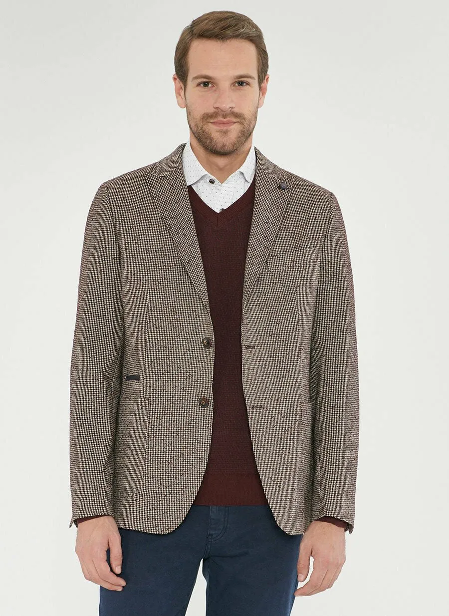 16898 Burgundy Regular Fit Jacket