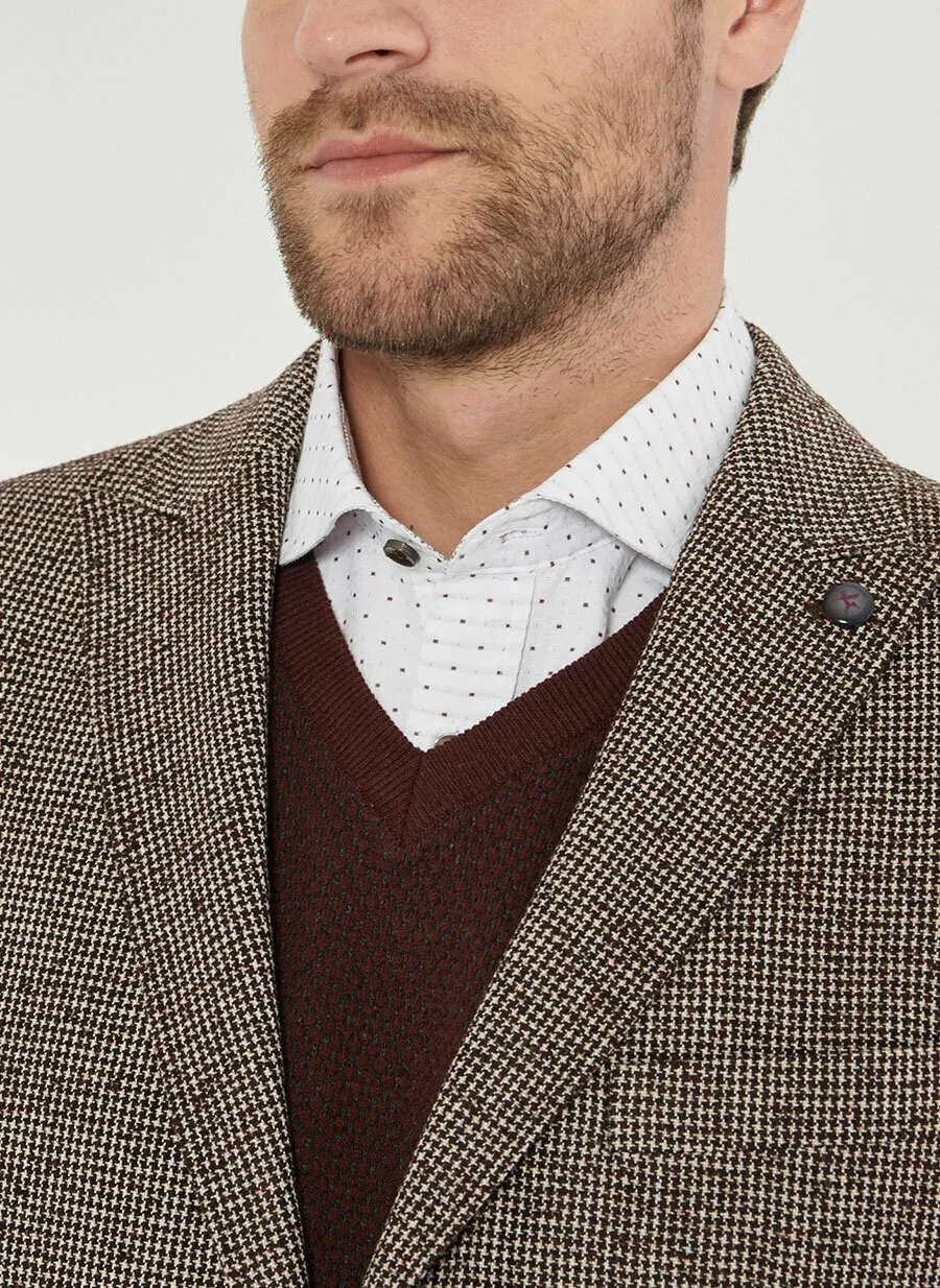 16898 Burgundy Regular Fit Jacket