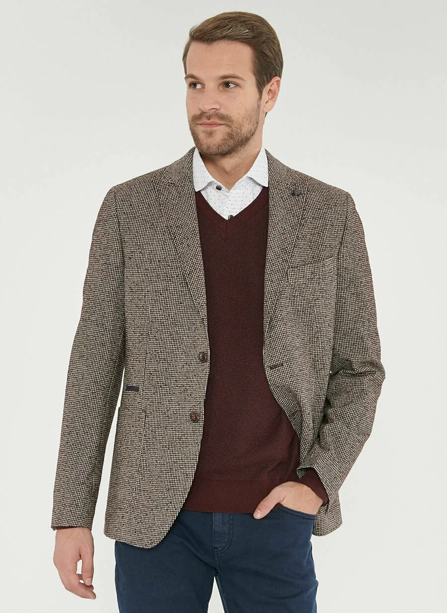 16898 Burgundy Regular Fit Jacket