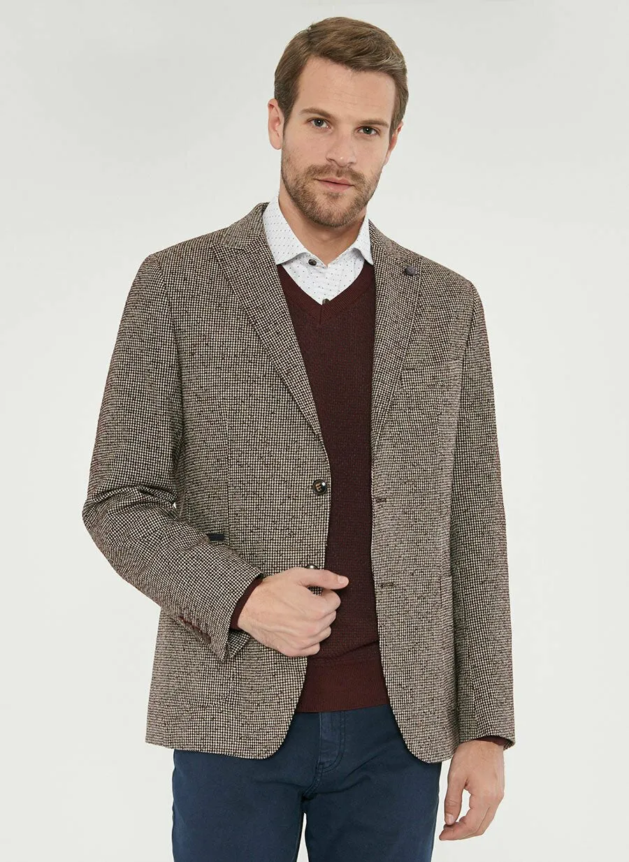 16898 Burgundy Regular Fit Jacket