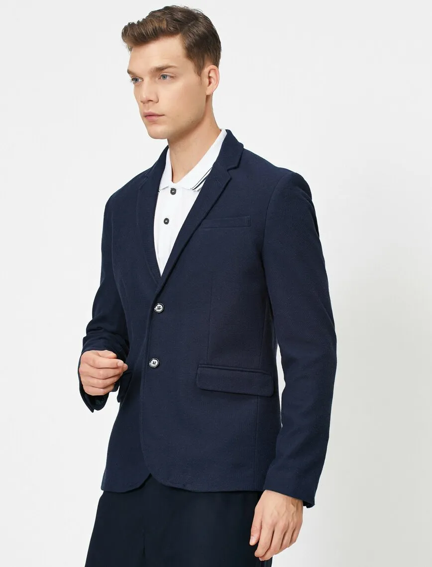 17511 Navy Two Button Jacket