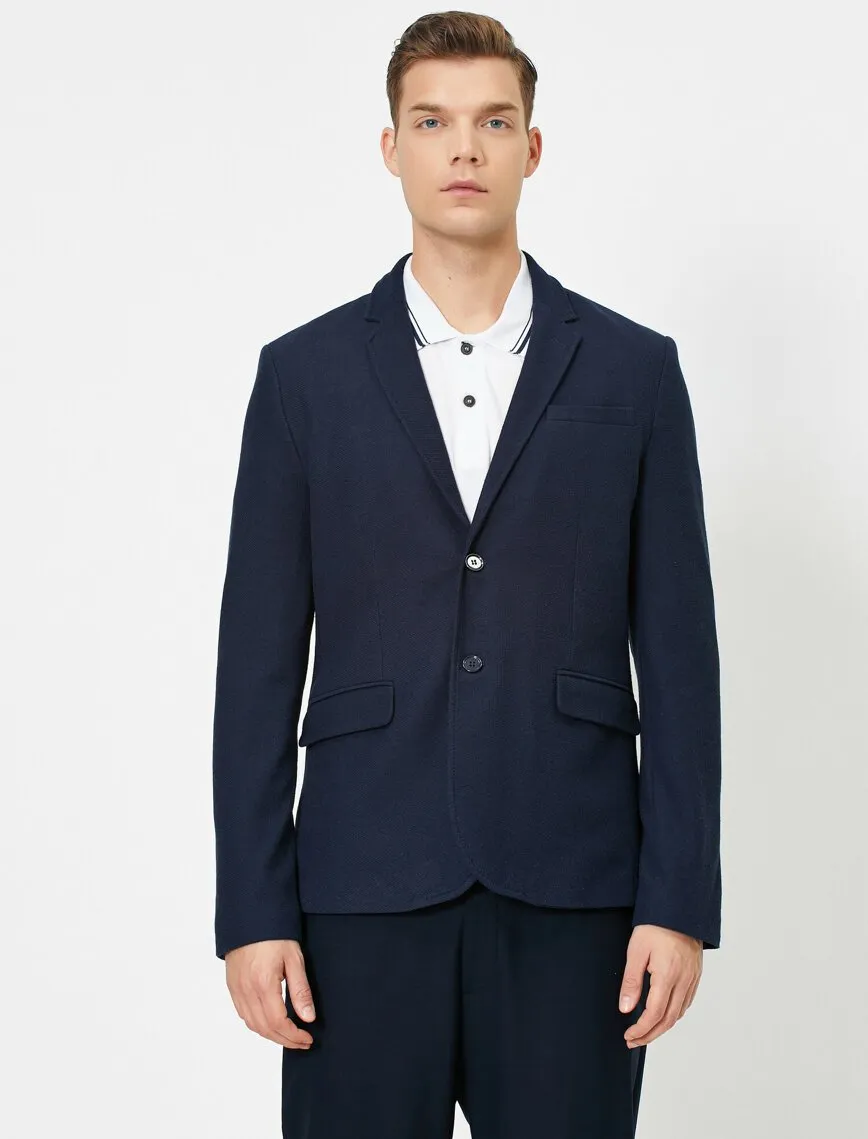 17511 Navy Two Button Jacket