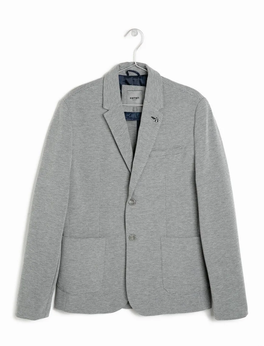 17516 Grey Pocket Detailed Blazer