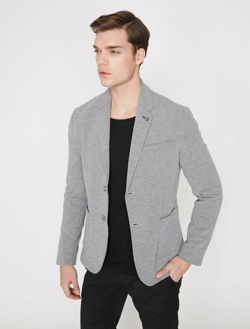 17516 Grey Pocket Detailed Blazer