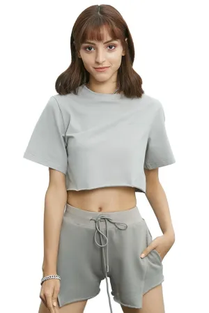 Ash Grey Crop T-Shirt