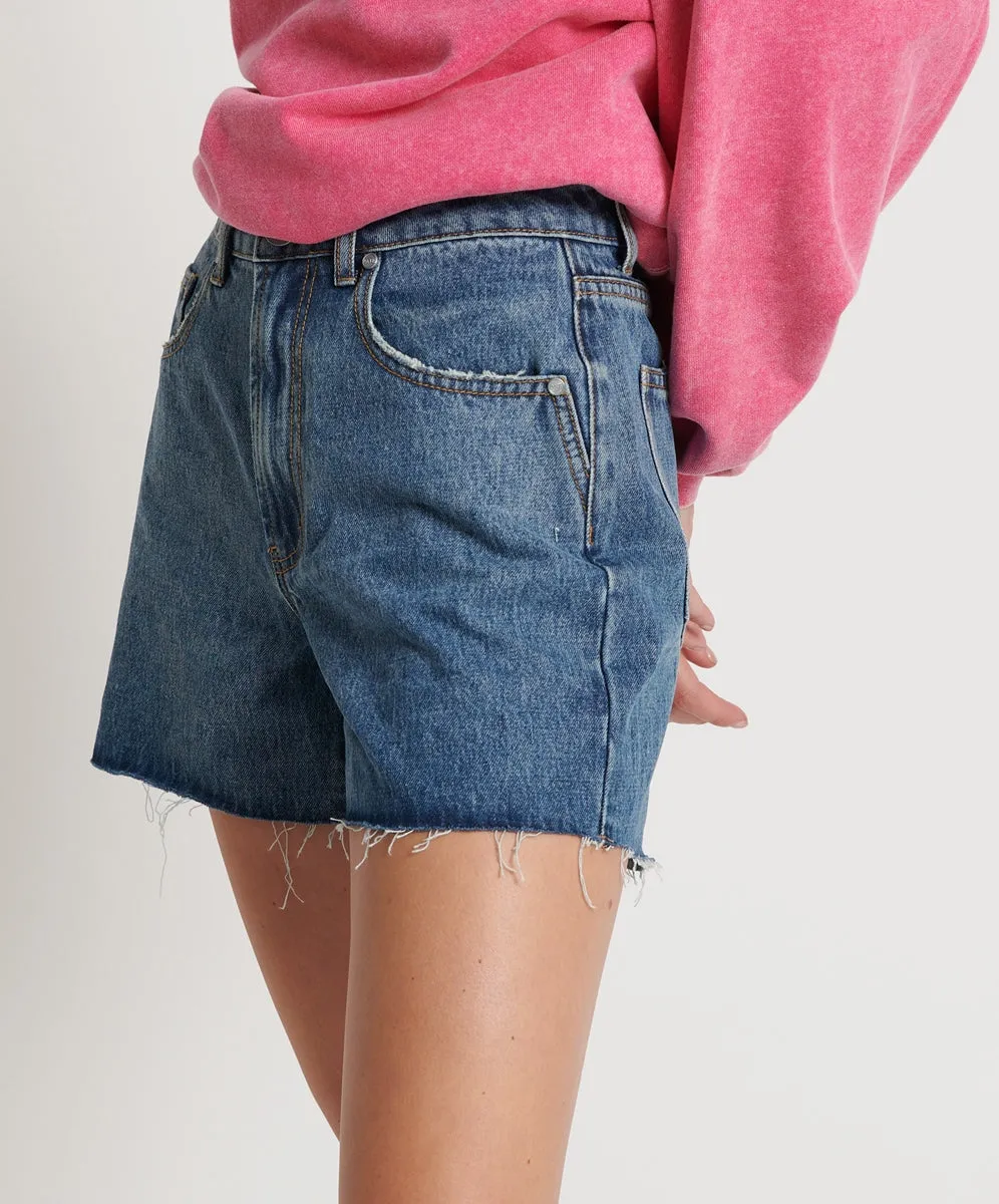 Blue Love Legends High Waist Mom Short