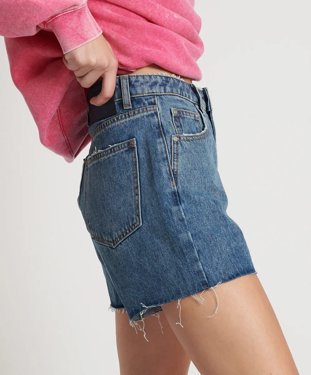 Blue Love Legends High Waist Mom Short