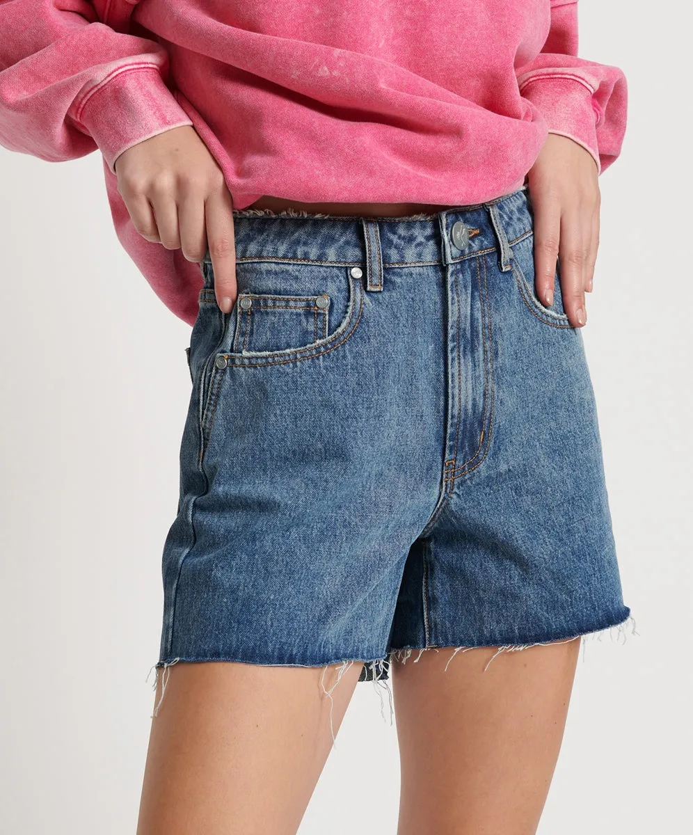 Blue Love Legends High Waist Mom Short