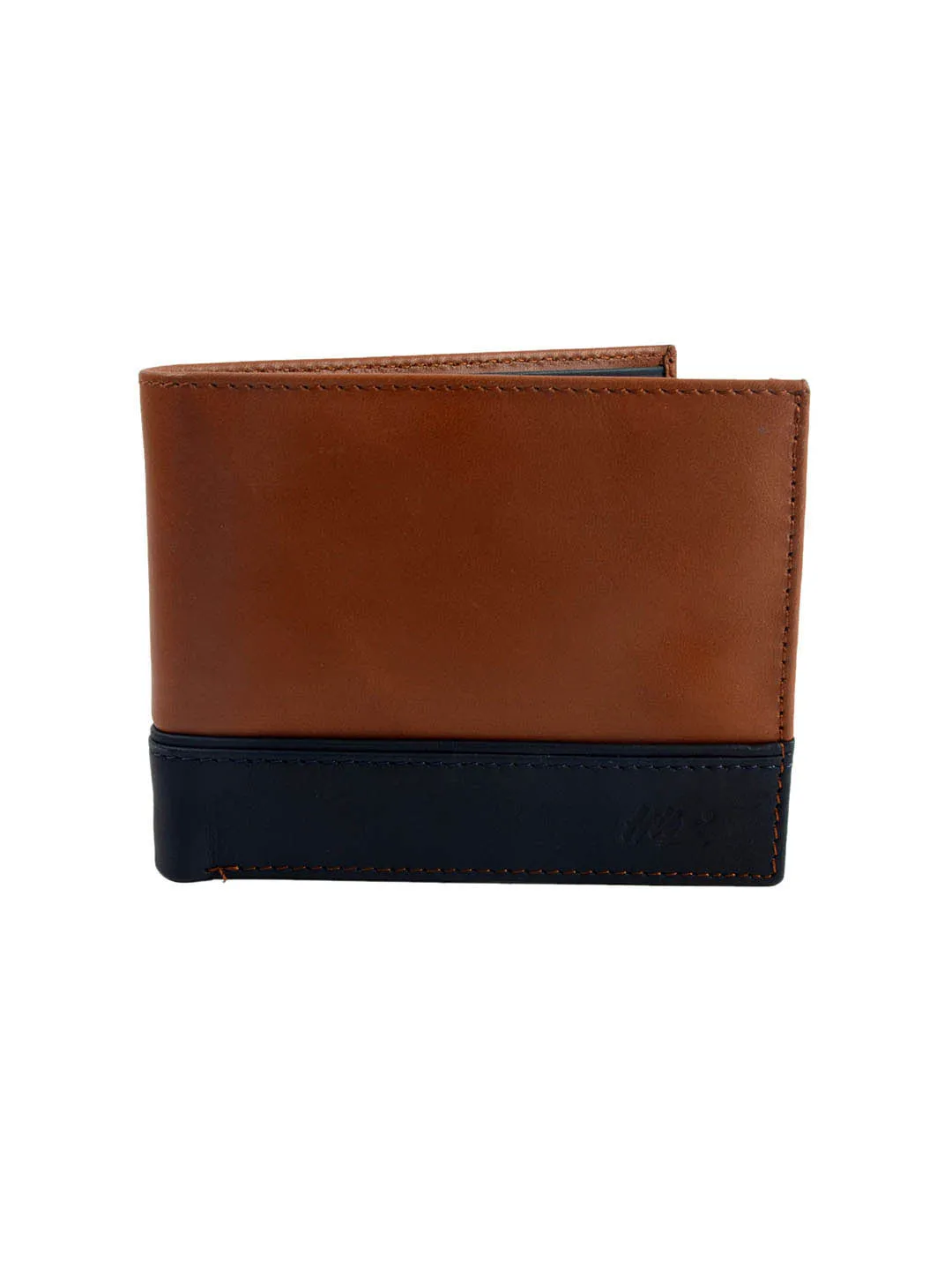 BS-3017 TAN/BLUE LEATHER WALLETS