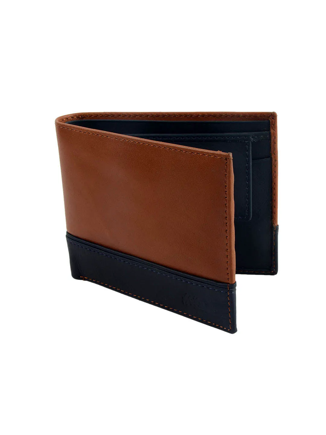 BS-3017 TAN/BLUE LEATHER WALLETS