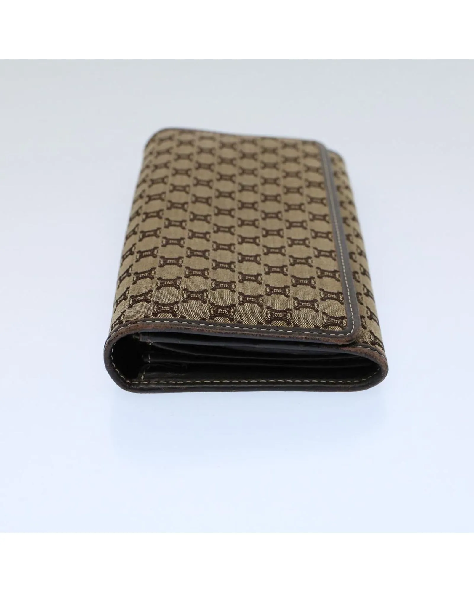 Canvas Beige Long Wallet with Multiple Compartments