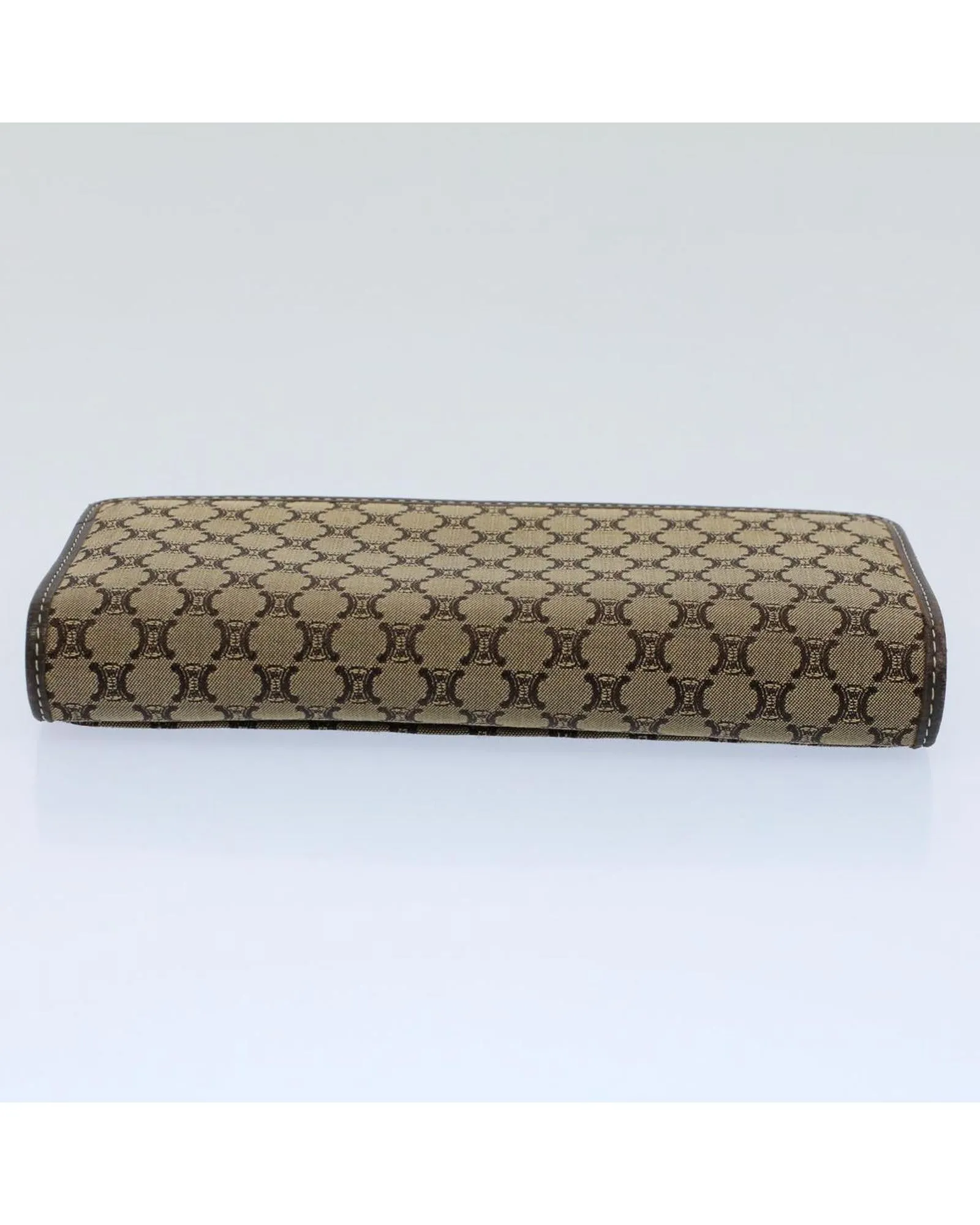Canvas Beige Long Wallet with Multiple Compartments