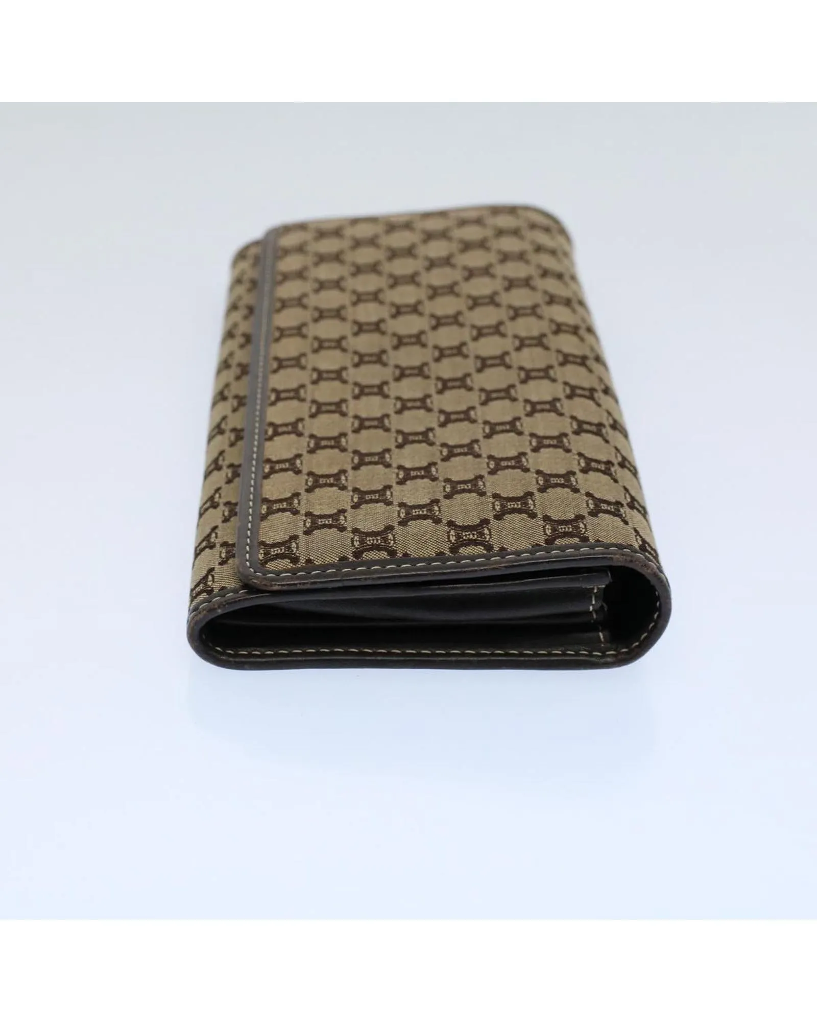 Canvas Beige Long Wallet with Multiple Compartments