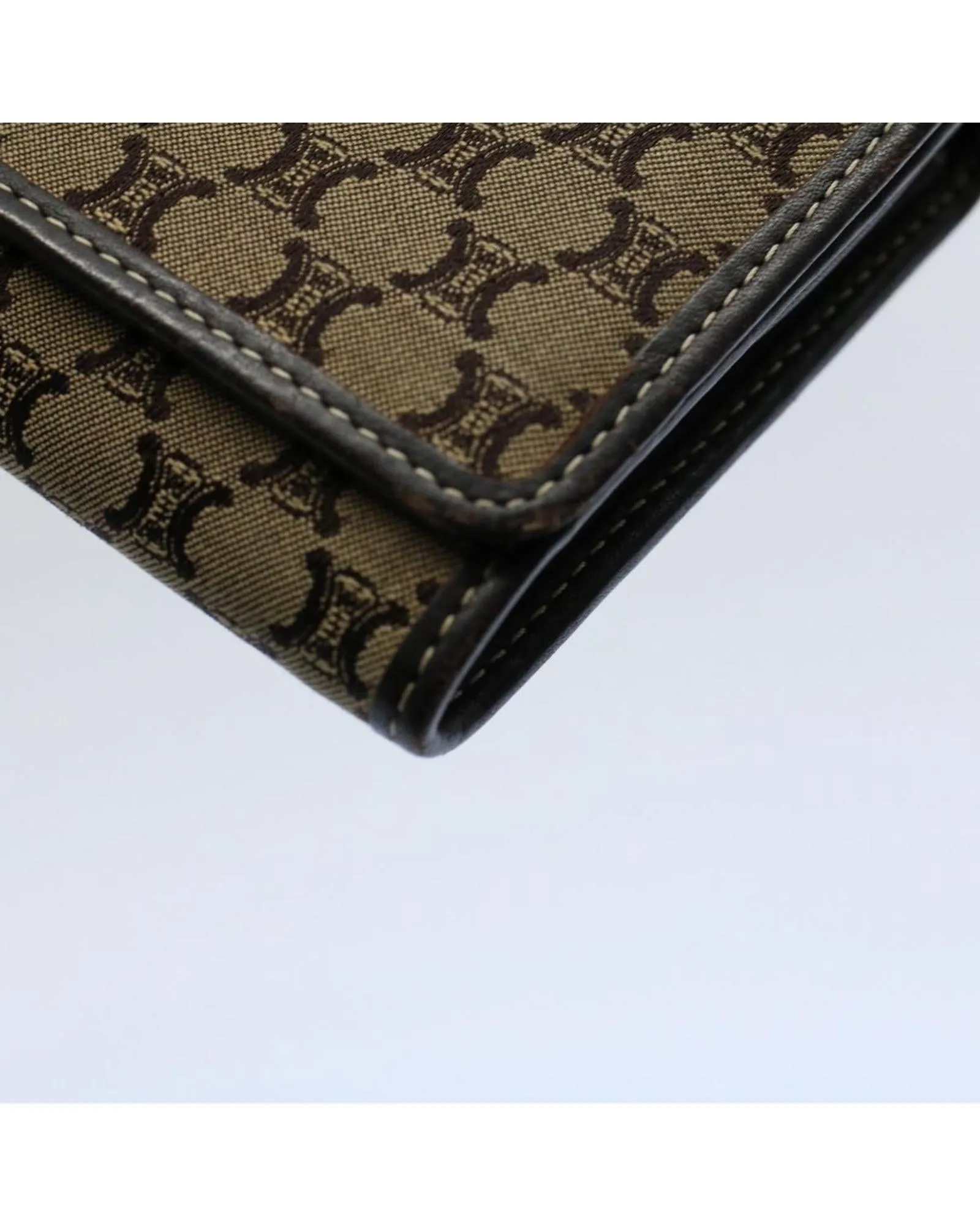 Canvas Beige Long Wallet with Multiple Compartments