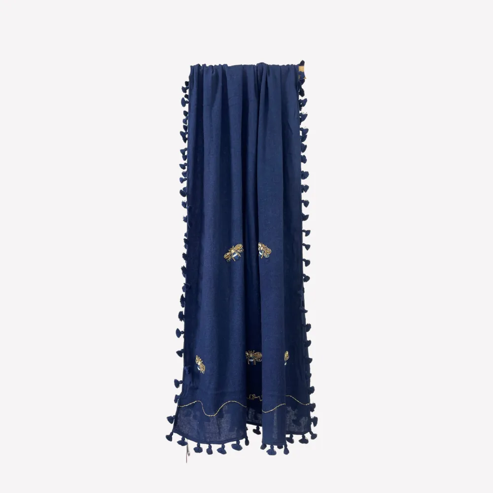 Citrus Bee Scarf - Navy