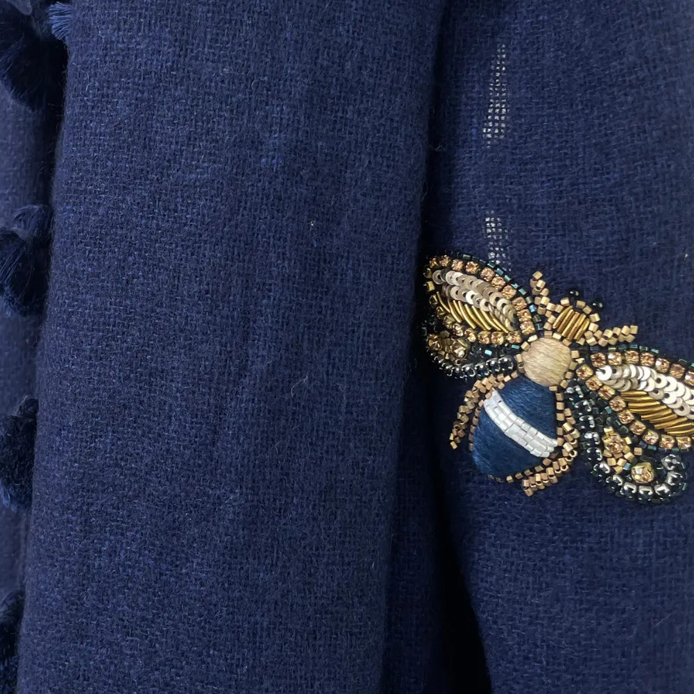 Citrus Bee Scarf - Navy