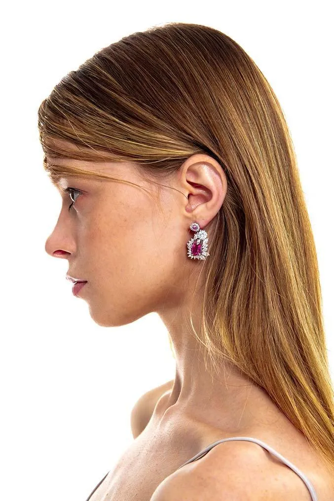 Dark Pink Goodtrip Collection Twisted Earrings (Pair)