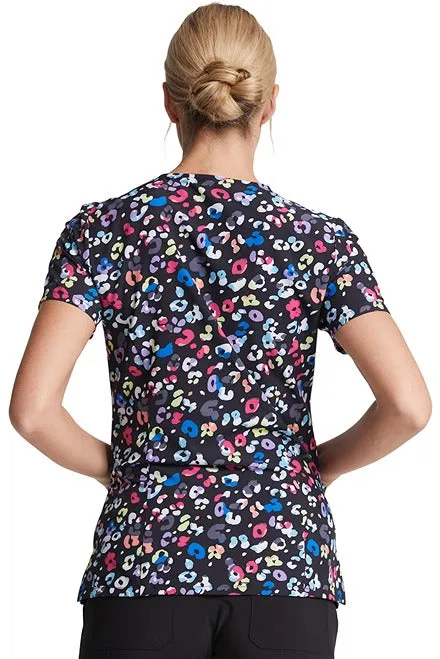 Dickies Women's V-Neck Print Scrub Top | Safari Pop