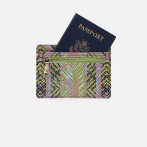 Euro Slide Card Case - Geo Diamond Printed Leather