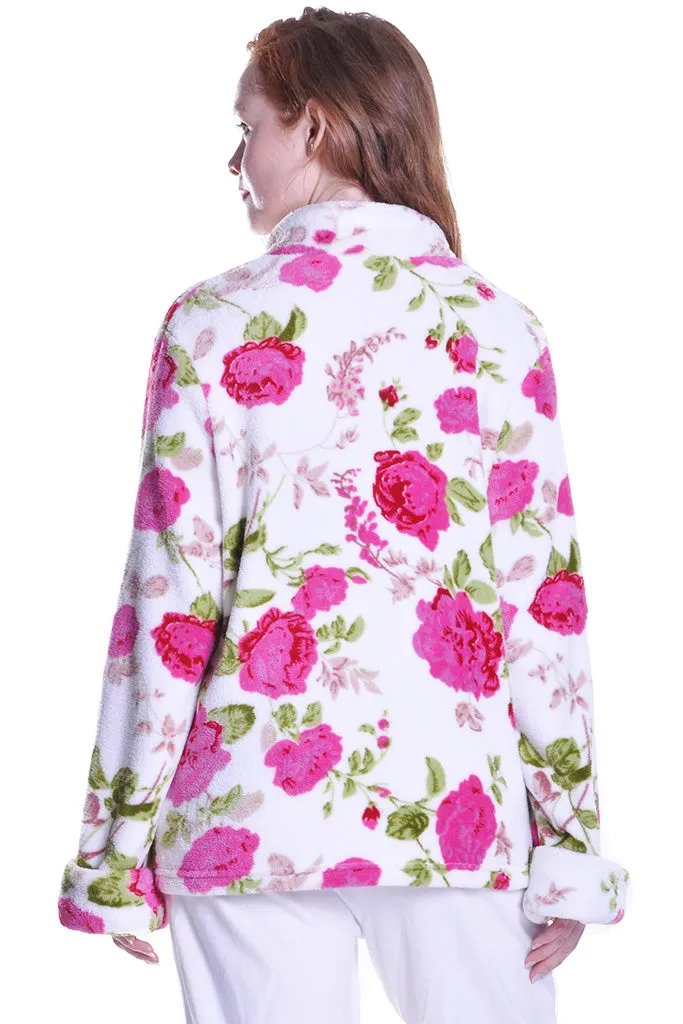 Floral Fleece Bed Jacket