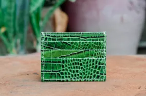 Green Leather Slim Card Holder