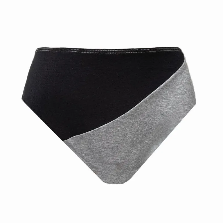{Grey and Black} Organic Half and Half Full Brief