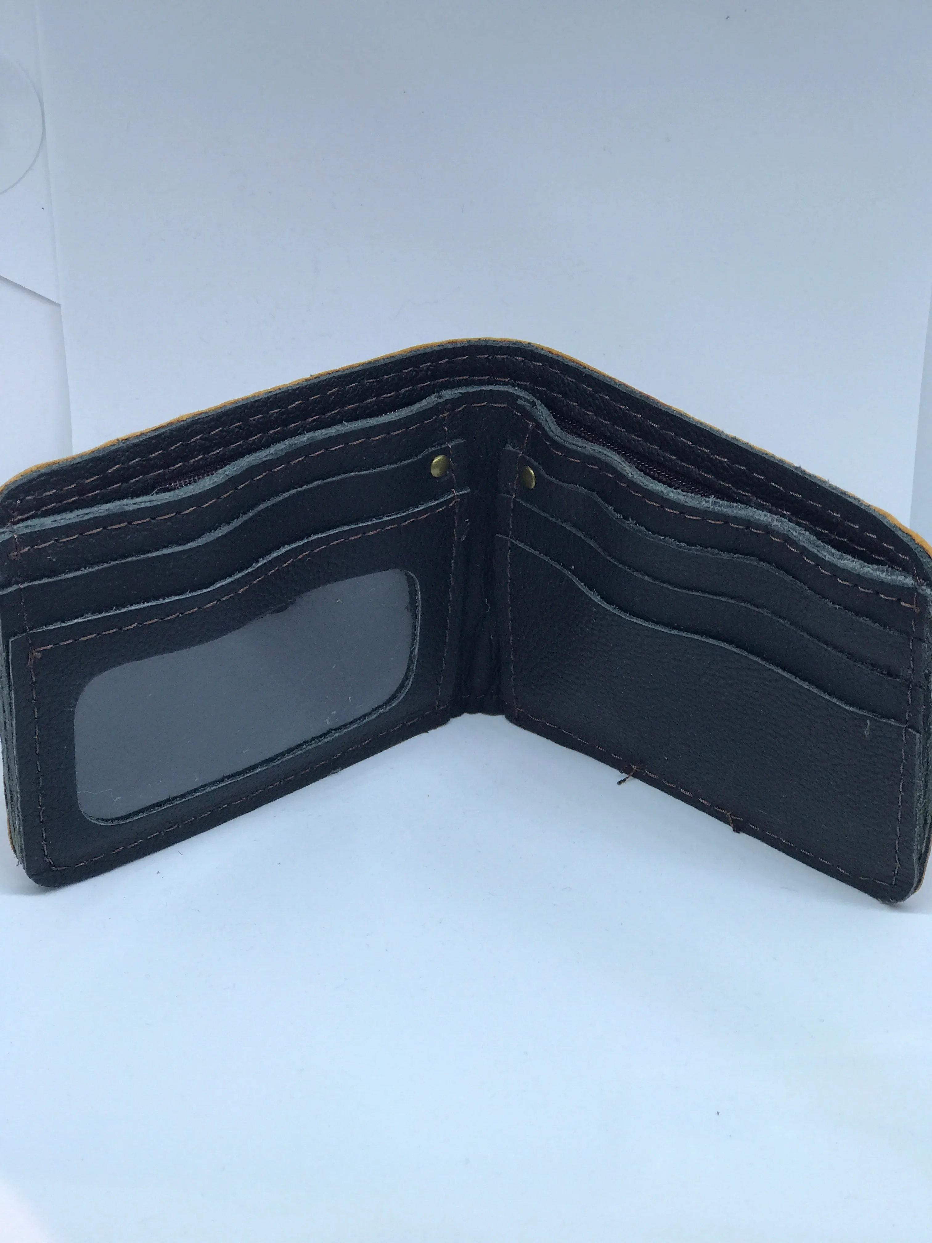 Handmade Leather Bi-Fold Pattern Wallets
