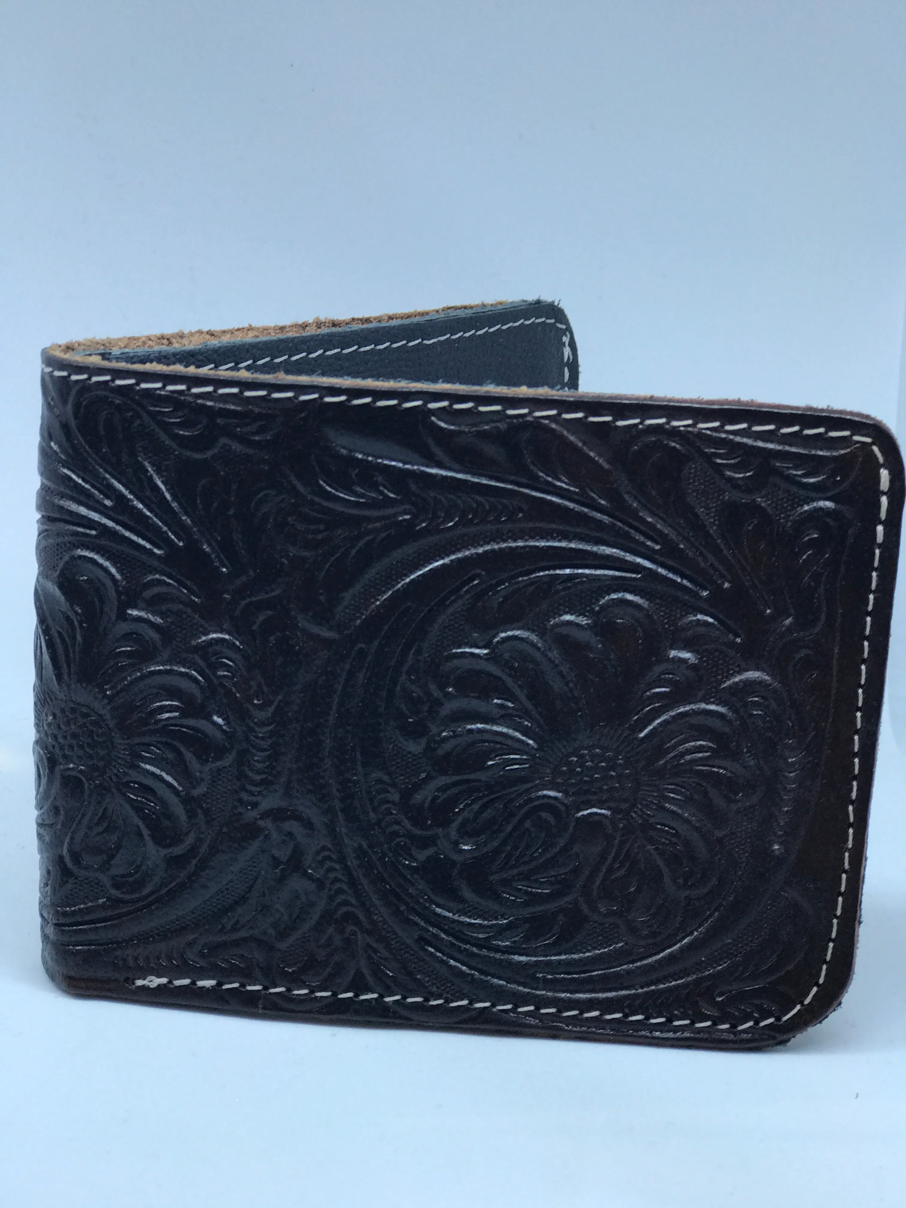 Handmade Leather Bi-Fold Pattern Wallets