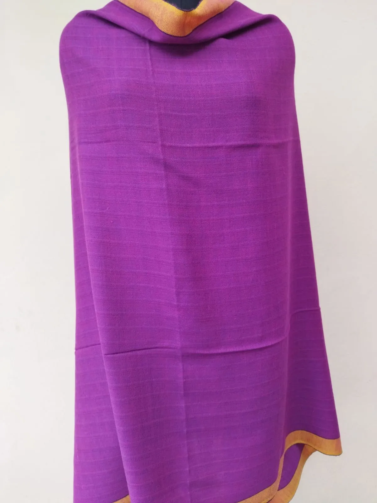 Handwoven Merino Wool Shawl Purple