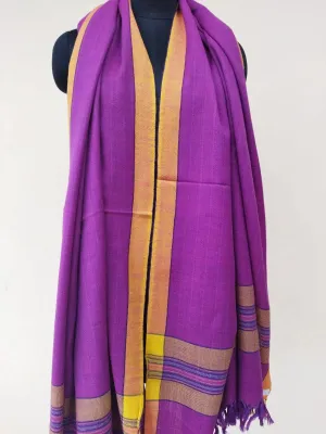 Handwoven Merino Wool Shawl Purple