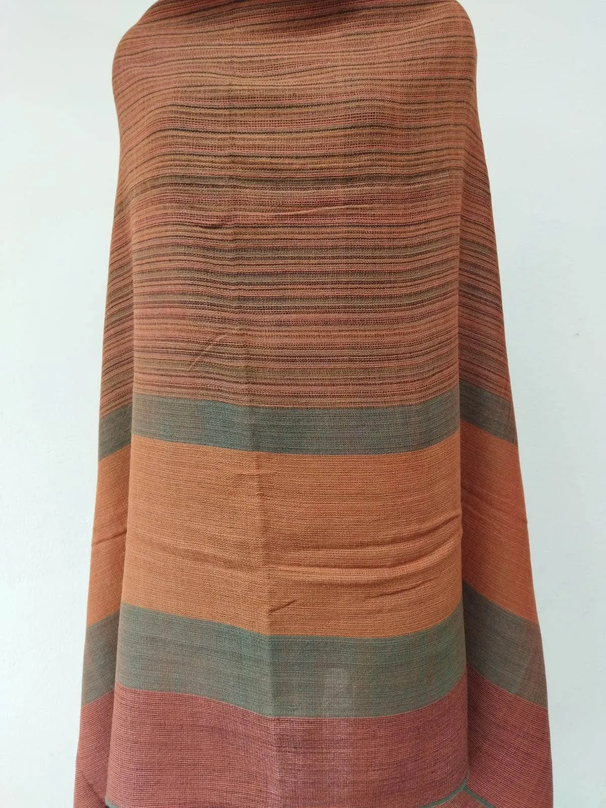 Handwoven Merino Wool Shawl Rust