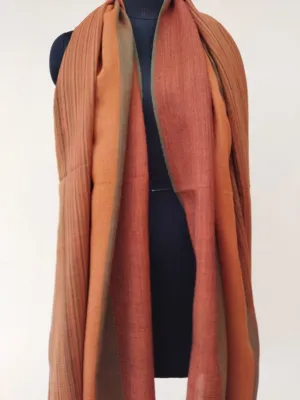 Handwoven Merino Wool Shawl Rust