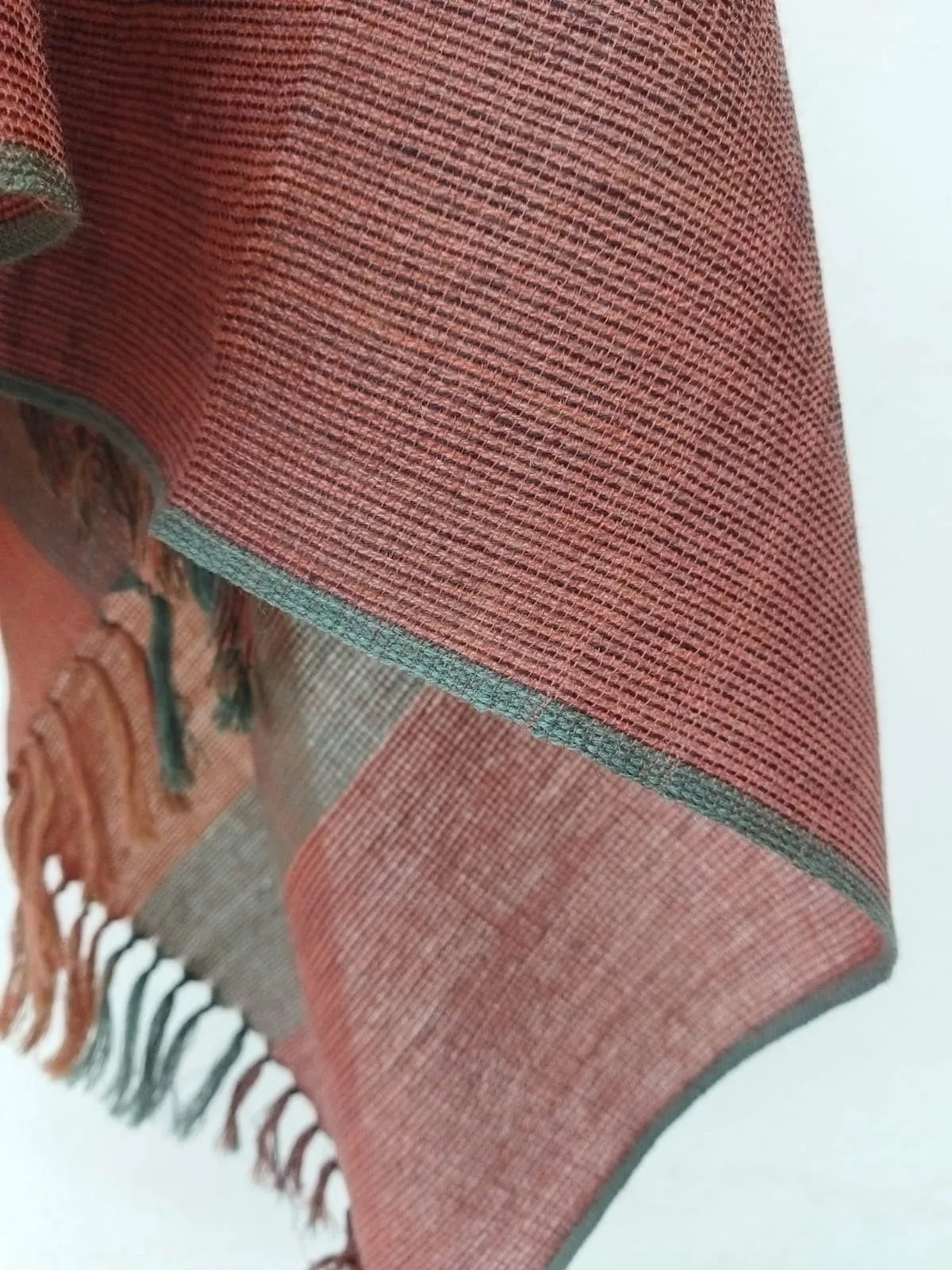 Handwoven Merino Wool Shawl Rust