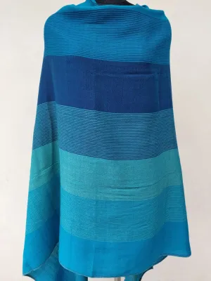 Handwoven Merino Wool Shawl Turquiose