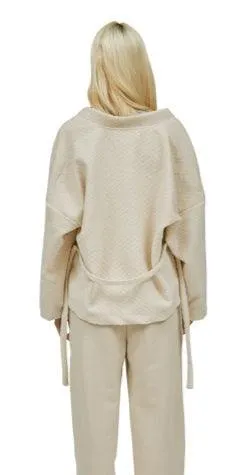 Ivory Boucle Open Cardigan