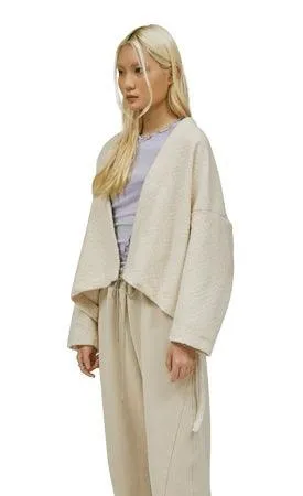 Ivory Boucle Open Cardigan