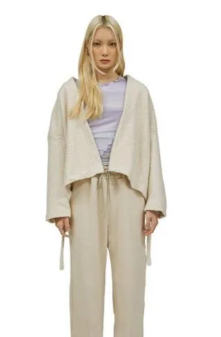 Ivory Boucle Open Cardigan