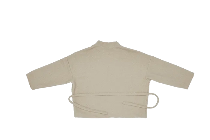 Ivory Boucle Open Cardigan