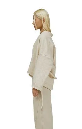 Ivory Boucle Open Cardigan