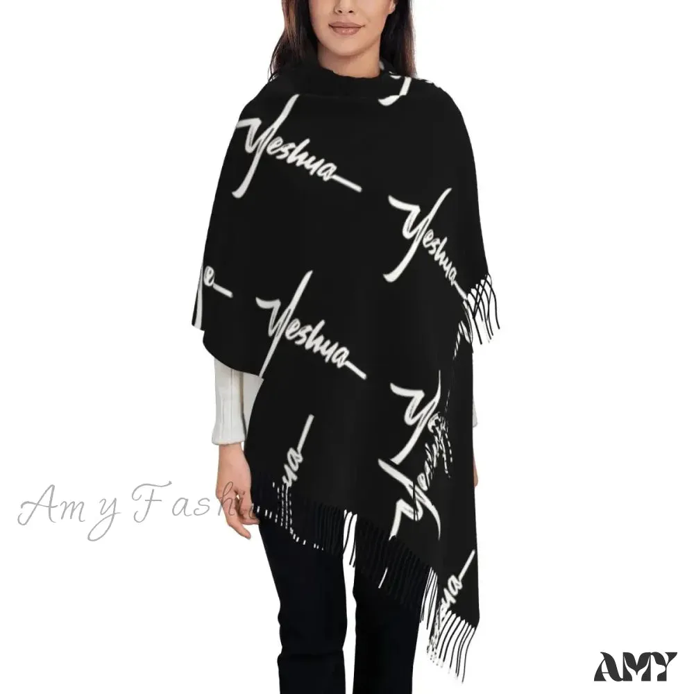 Jesus Saved My Life Warm Winter Christian Faith Shawl Wrap Scarf
