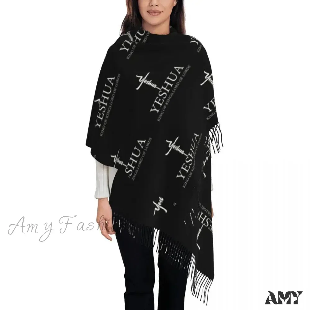 Jesus Saved My Life Warm Winter Christian Faith Shawl Wrap Scarf