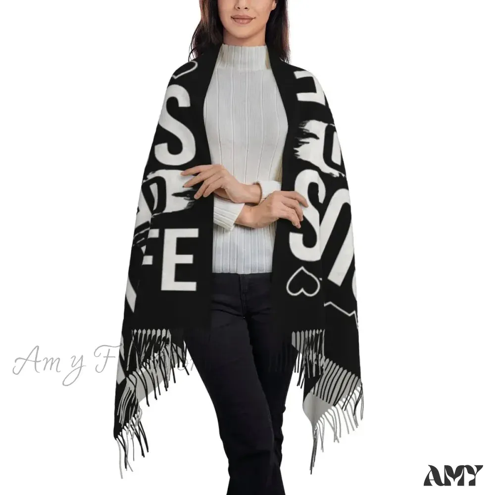 Jesus Saved My Life Warm Winter Christian Faith Shawl Wrap Scarf