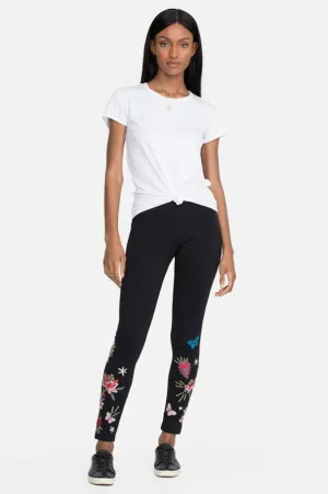 Johnny Was Flower Adara Legging Embroidery Leggings Floral Black Pant XXL NEW