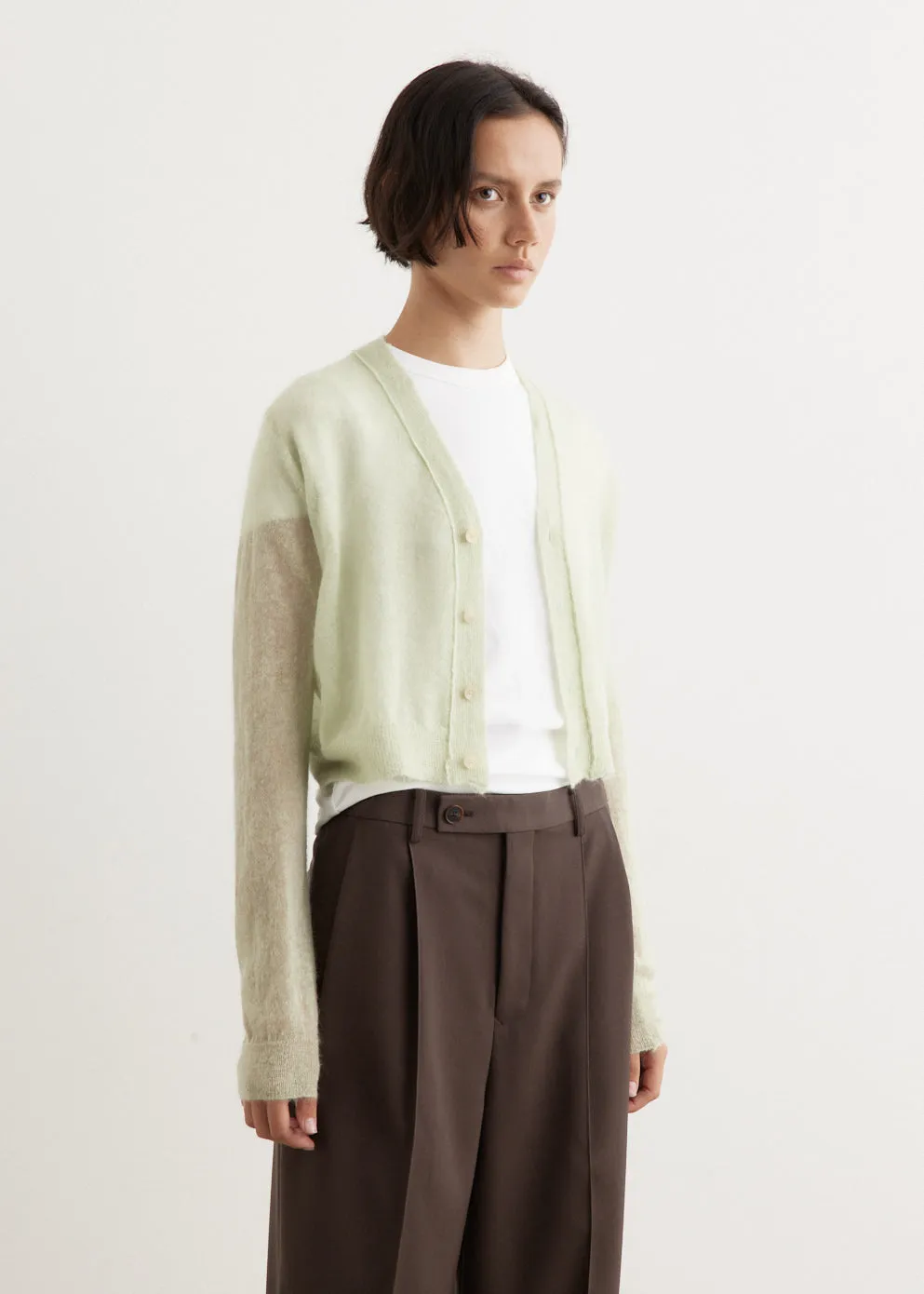 Kid Mohair Sheer Knit Cardigan