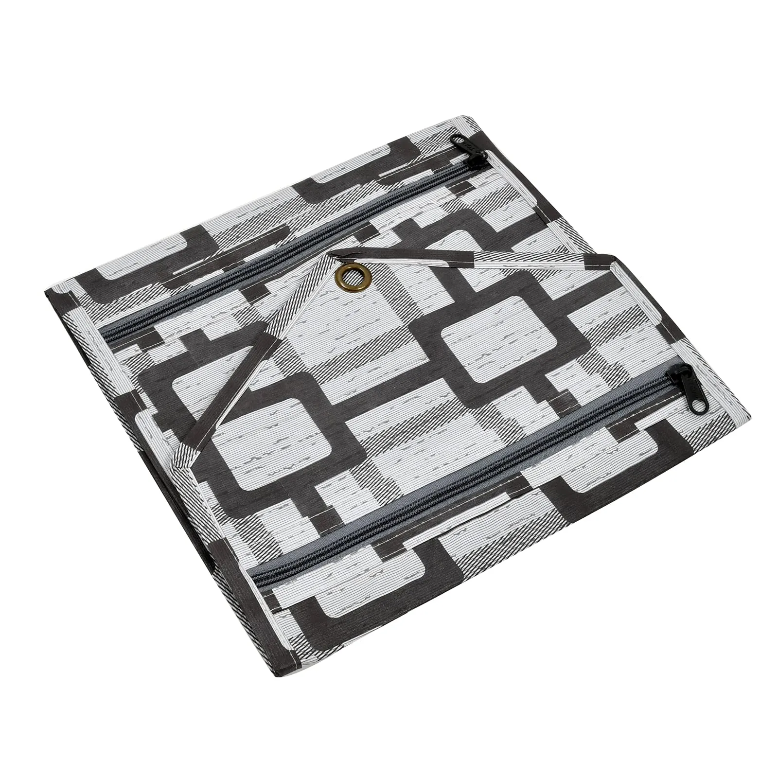 Kuber Industries Square Printed 3 Pockets Wall Hanging Storage Organizer, Magazine/Letter Holder, Stationary Organizer (Grey)-HS43KUBMART25746, polyvinyl_chloride