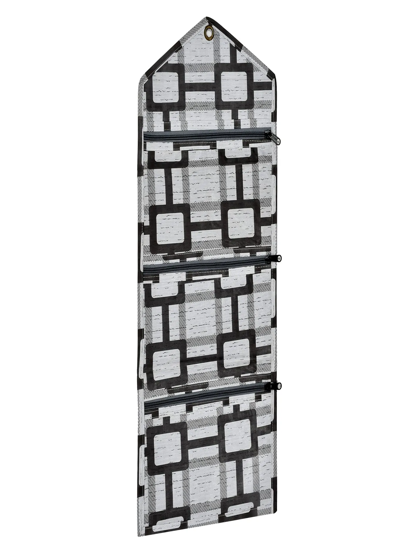Kuber Industries Square Printed 3 Pockets Wall Hanging Storage Organizer, Magazine/Letter Holder, Stationary Organizer (Grey)-HS43KUBMART25746, polyvinyl_chloride