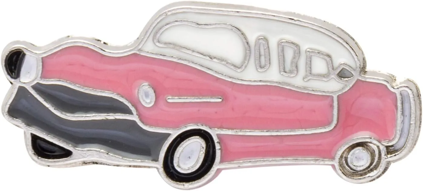 Lapel Pin Vintage Car Soft Red And Grey Brooch Badge, Shirt Studs for Men And Women