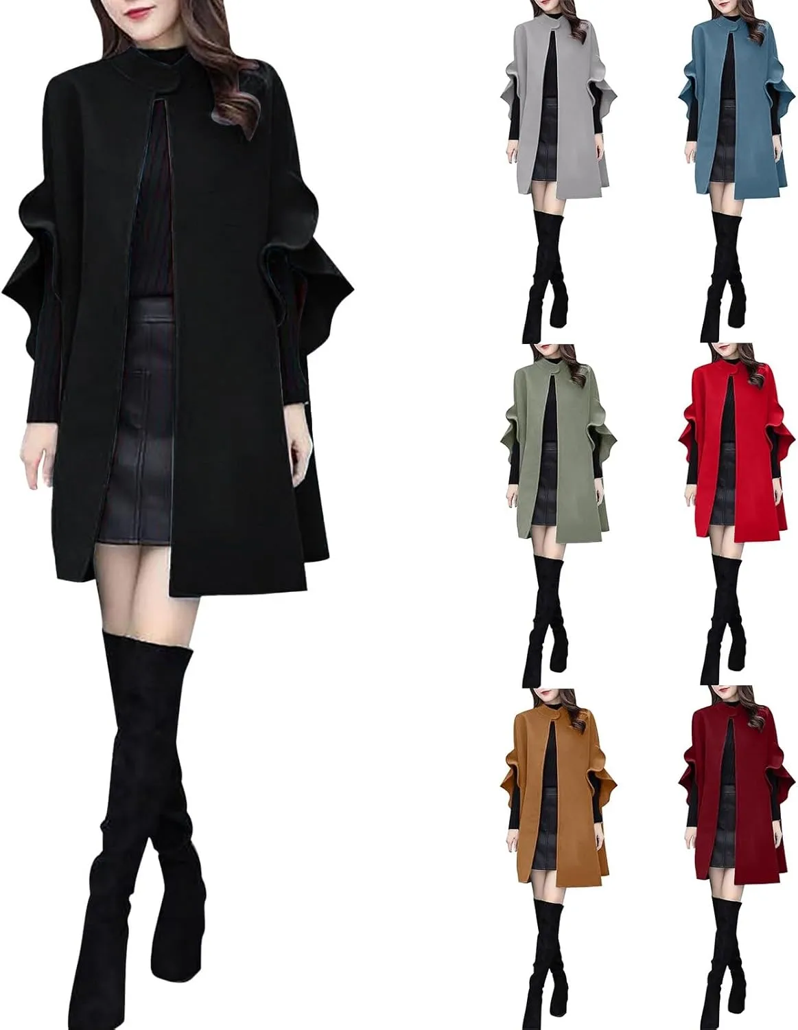 LCMTWX Winter Coats for Women Winter Office Sleeveless Button Woolen Jacket Coat Long Coats for Women Dressy Winter Coat